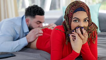 Stepbro shares sexual tips with shy hijabi stepsister before her wedding