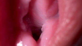 Intimate view of a white girl's vagina opening wide and explicit dialogue